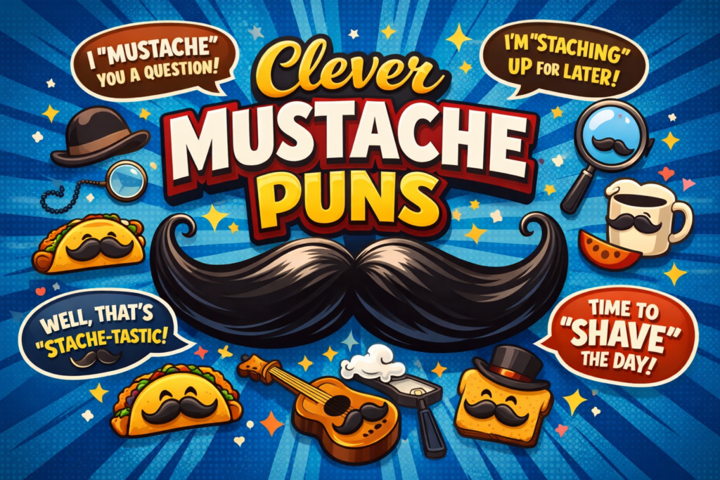 Clever mustache puns