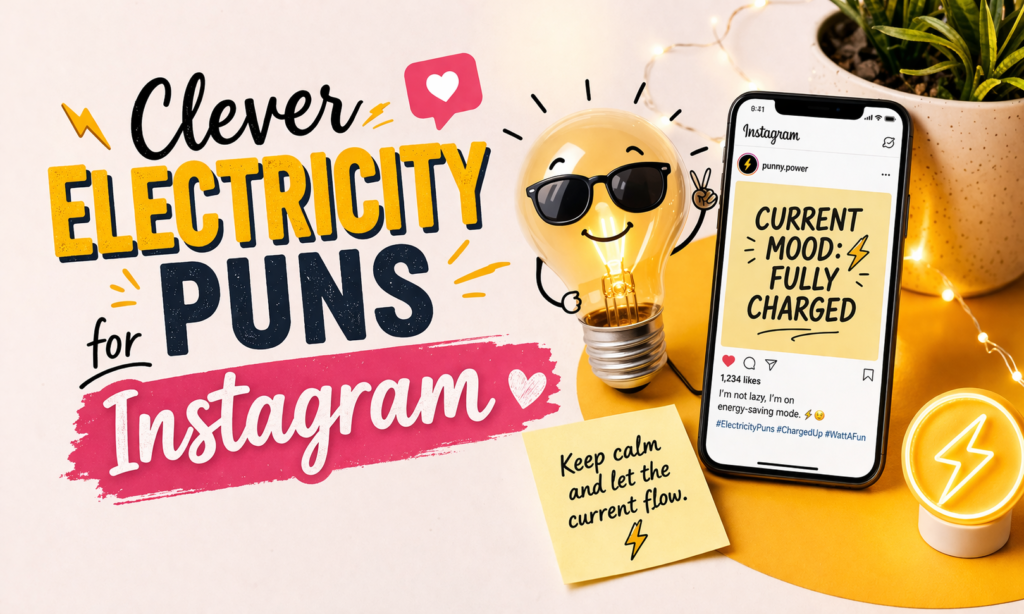 Clever electricity puns for instagram