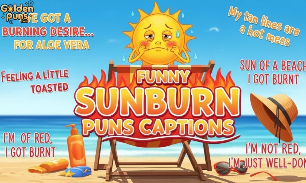Funny Sunburn Puns Captions