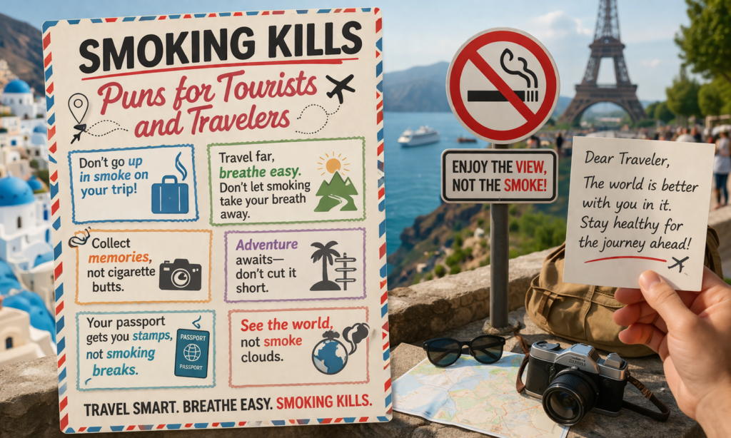 Smoking Kills Puns for Tourists and Travelers