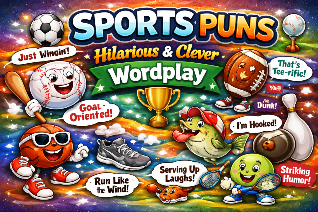 Sports puns and clever wordplay fun